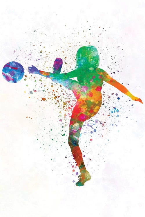 Woman Soccer Player 17 In Watercolor