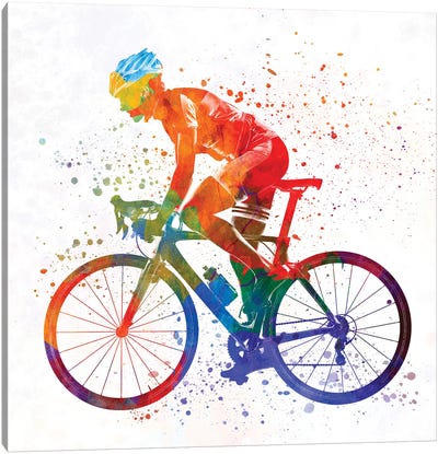 Woman Triathlon Cycling 01 Canvas Art Print - Bicycle Art
