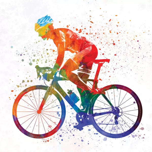 Kids Sports Art: Woman Triathlon Cycling 01 by Paul Rommer