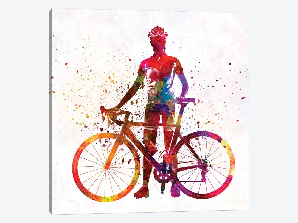 Woman Triathlon Cycling 02 by Paul Rommer 1-piece Canvas Wall Art
