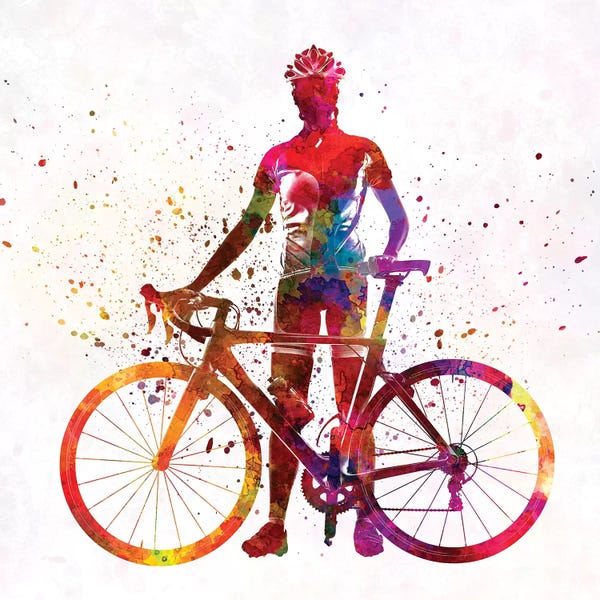 Kids Sports Art: Woman Triathlon Cycling 02 by Paul Rommer