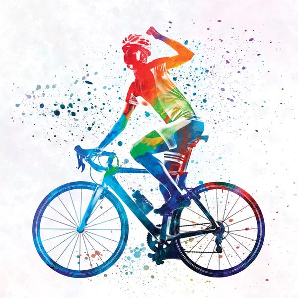 Kids Sports Art: Woman Triathlon Cycling 03 by Paul Rommer
