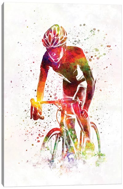 Woman Triathlon Cycling 04 Canvas Art Print - Cycling Art