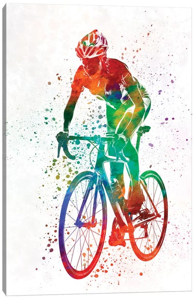 Woman Triathlon Cycling 05 Canvas Art Print - Cycling Art