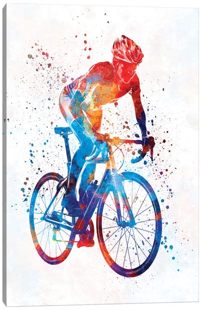 Woman Triathlon Cycling 06 Canvas Art Print - Cycling Art