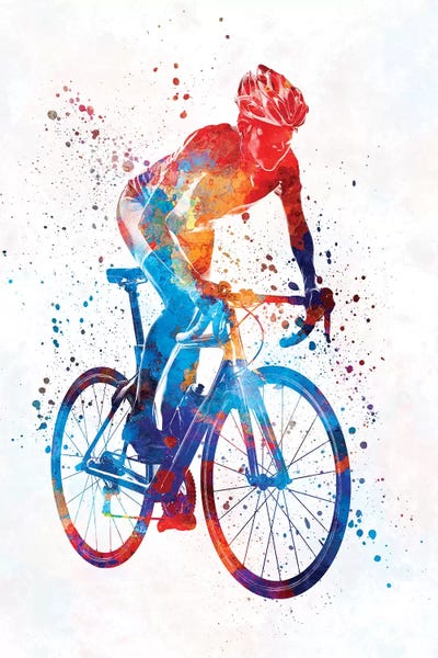 Kids Transportation Art: Woman Triathlon Cycling 06 by Paul Rommer