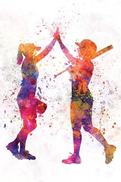 Paul Rommer: Women Playing Softball 01 by Paul Rommer