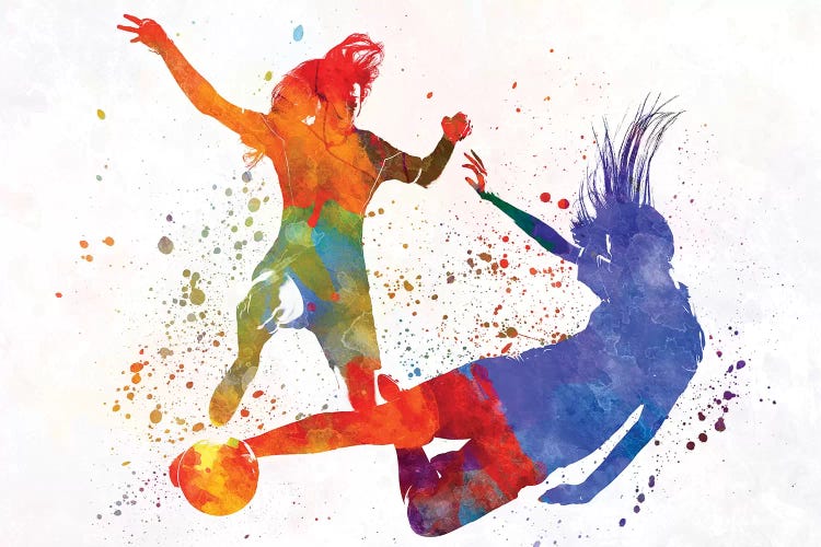 Women Soccer Players In Watercolor II