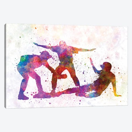 Baseball Players III Canvas Print #PUR82} by Paul Rommer Canvas Wall Art