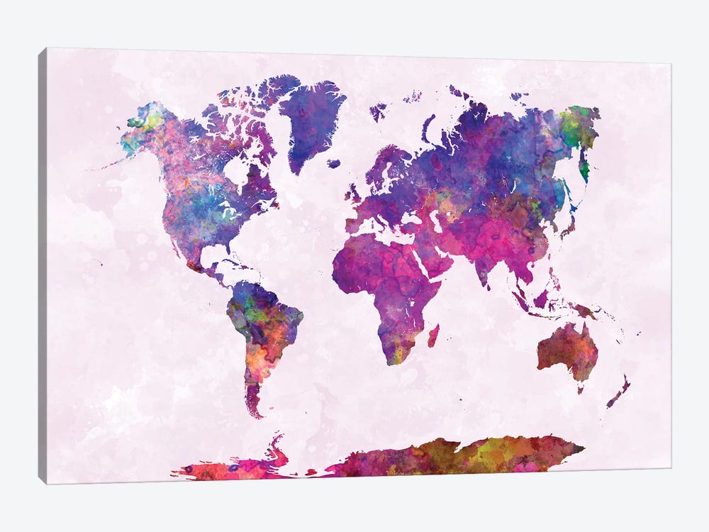World Map In Watercolor III by Paul Rommer 1-piece Art Print