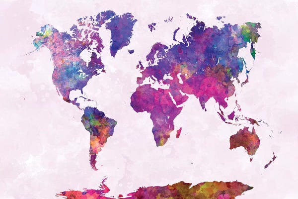 Globes: World Map In Watercolor III by Paul Rommer