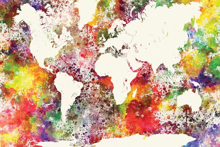 World Map In Watercolor V by Paul Rommer wall art