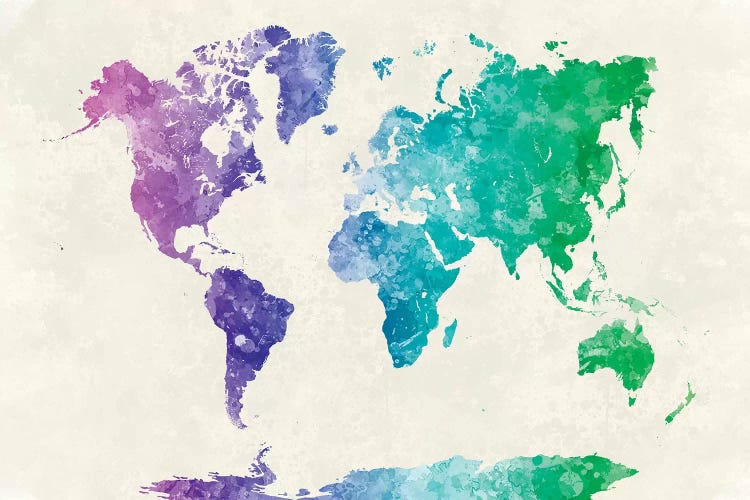 World Map In Watercolor XIV by Paul Rommer wall art