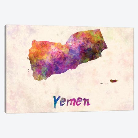 Yemen In Watercolor Canvas Print #PUR846} by Paul Rommer Art Print