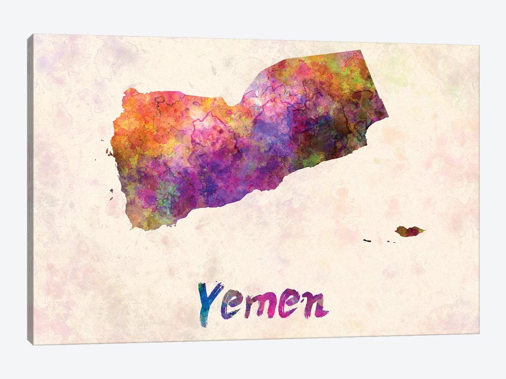 Yemen In Watercolor by Paul Rommer 1-piece Canvas Art
