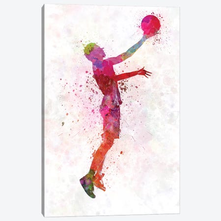 Young Man Basketball Player I Canvas Print #PUR853} by Paul Rommer Art Print