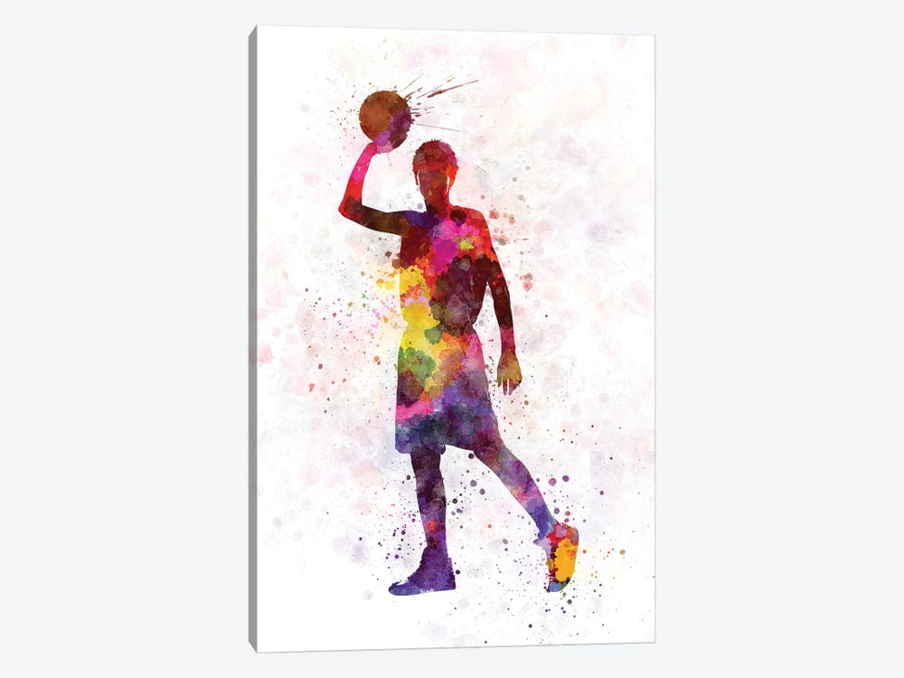 Young Man Basketball Player II by Paul Rommer 1-piece Canvas Art Print