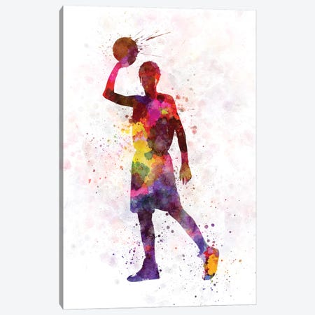 Young Man Basketball Player II Canvas Print #PUR854} by Paul Rommer Canvas Wall Art