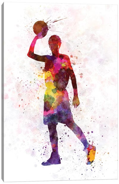 Young Man Basketball Player II Canvas Art Print - Basketball Art