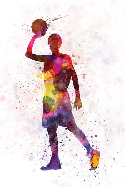 Kids Sports Art: Young Man Basketball Player II by Paul Rommer