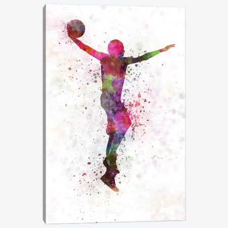 Young Man Basketball Player Dunking I Canvas Print #PUR856} by Paul Rommer Canvas Artwork