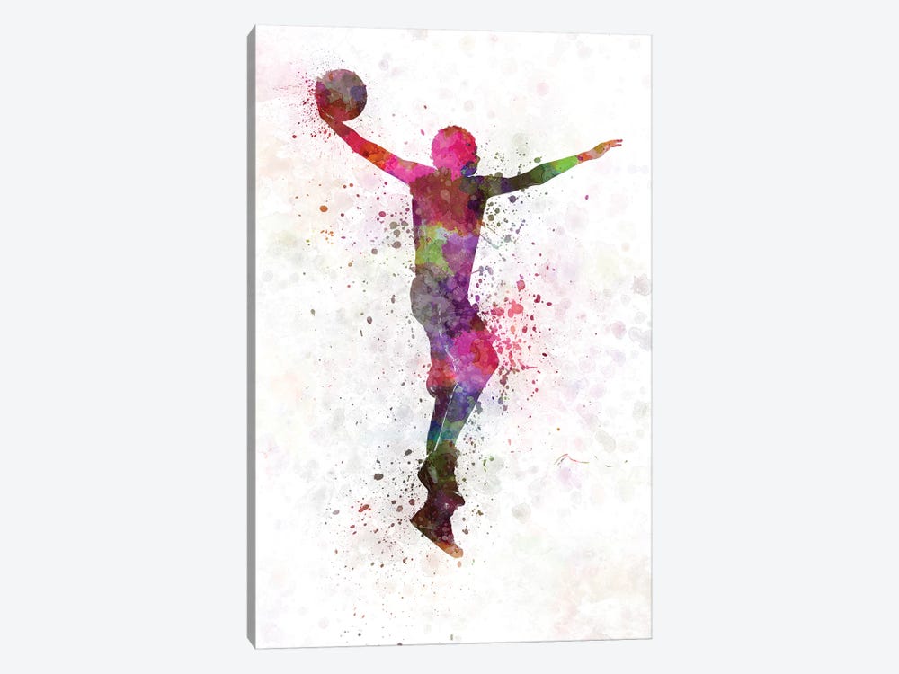Young Man Basketball Player Dunking I by Paul Rommer 1-piece Canvas Art Print