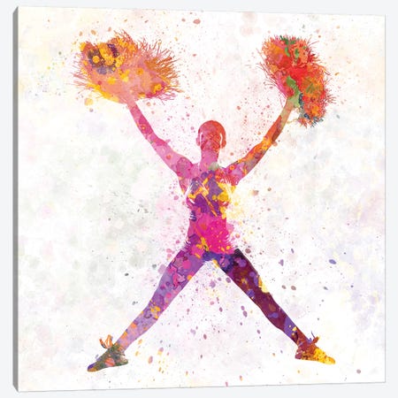 Young Woman Cheerleader II Canvas Print #PUR869} by Paul Rommer Canvas Art
