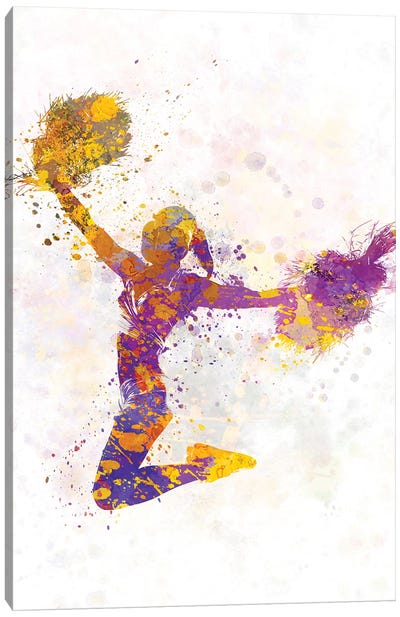 Young Woman Cheerleader III Canvas Art Print - Kids' Space