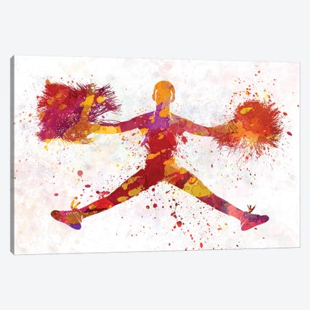 Young Woman Cheerleader V Canvas Print #PUR872} by Paul Rommer Art Print