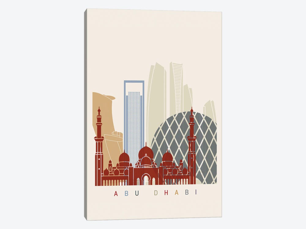 Abu Dhabi II Skyline Poster by Paul Rommer 1-piece Canvas Art