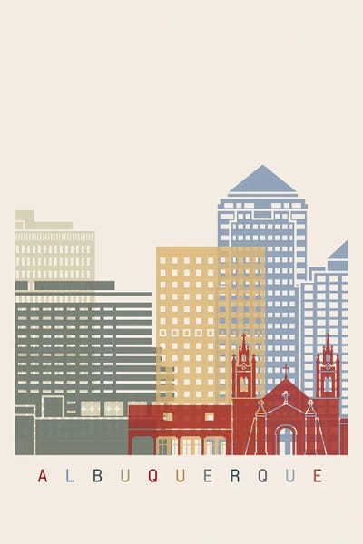 New Mexico: Albuquerque Skyline Poster by Paul Rommer