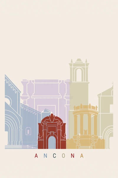 Ancona Skyline Poster by Paul Rommer canvas print