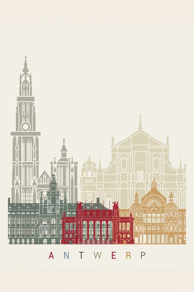 Antwerp: Antwerp Skyline Poster by Paul Rommer
