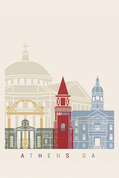 Athens: Athens Ga Skyline Poster by Paul Rommer