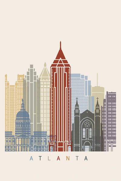 Paul Rommer: Atlanta Skyline Poster by Paul Rommer