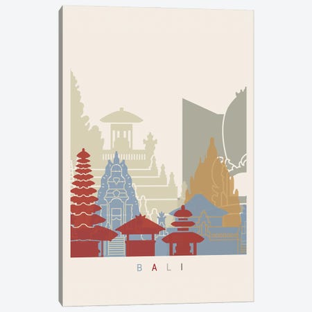 Bali Skyline Poster Canvas Print #PUR909} by Paul Rommer Art Print
