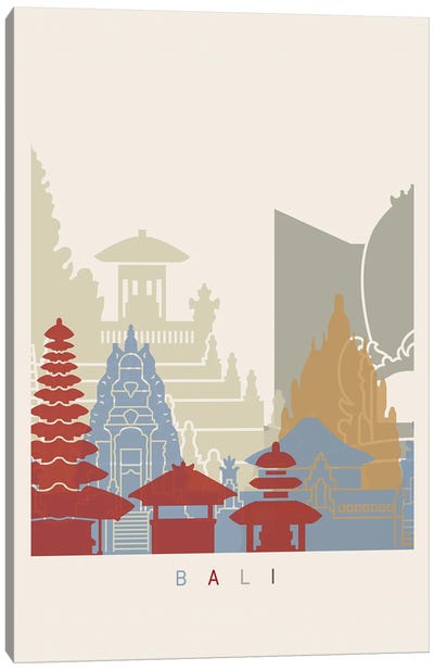 Bali Skyline Poster Canvas Art Print - Bali