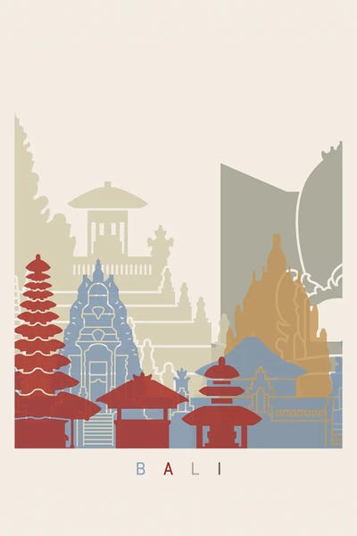 Indonesia: Bali Skyline Poster by Paul Rommer