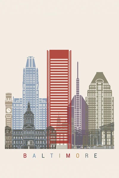 Paul Rommer: Baltimore Skyline Poster by Paul Rommer