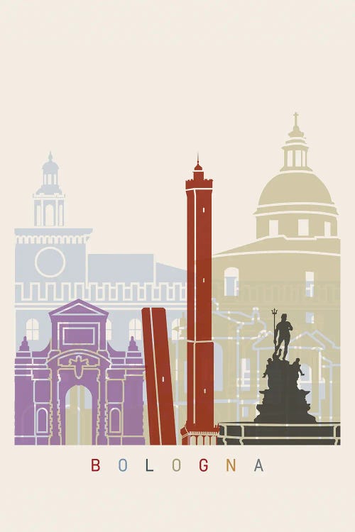 Bologna Skyline Poster by Paul Rommer wall art