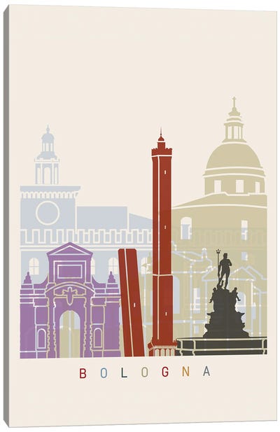 Bologna Skyline Poster Canvas Art Print