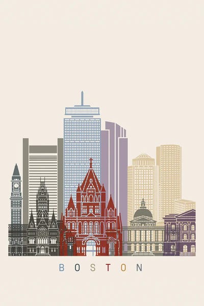 Paul Rommer: Boston Skyline Poster by Paul Rommer