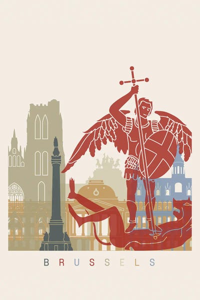 Brussels: Brussels Skyline Poster by Paul Rommer