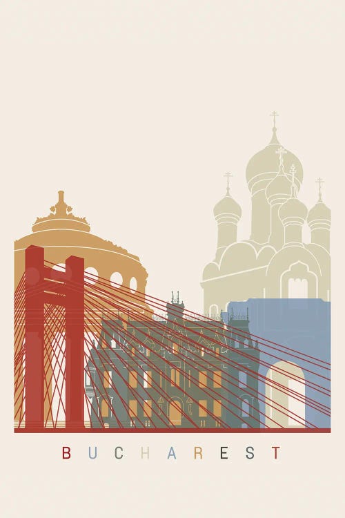 Bucharest Skyline Poster