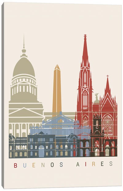 Buenos Aires Skyline Poster Canvas Art Print - Buenos Aires