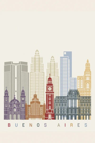 Buenos Aires: Buenos Aires II Skyline Poster by Paul Rommer