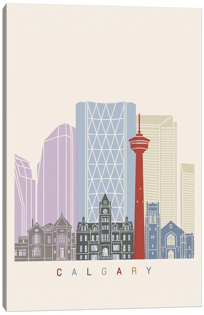 Calgary Skyline Canvas Art Print