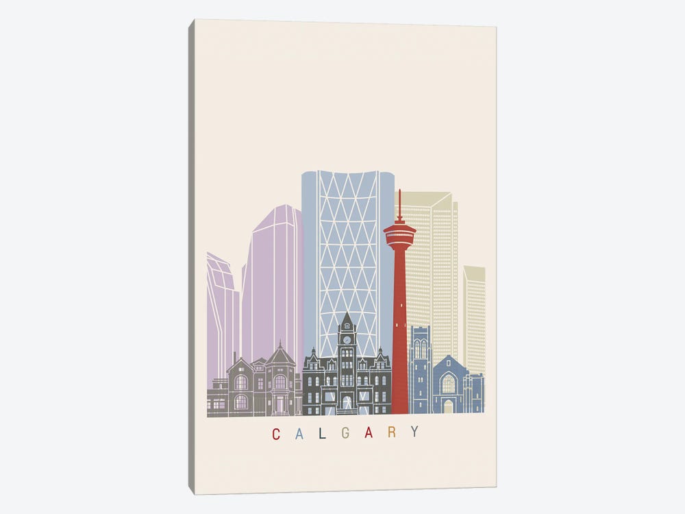 Calgary Skyline by Paul Rommer 1-piece Canvas Artwork