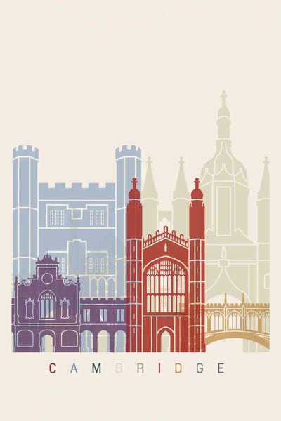 Cambridge: Cambridge Skyline Poster by Paul Rommer