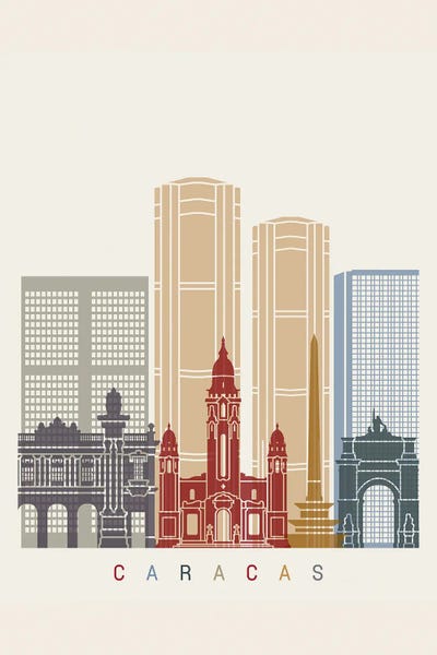 Venezuela: Caracas II Skyline Poster by Paul Rommer